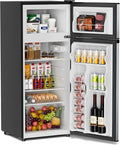 4.4 Cu.Ft Mini Fridge Freezer for Dorm/Office, 2-Door, Quiet | 4.4 cu ft mini fridge with separate freezer, quiet 38dB for sleep, 7-level thermostat, adj shelves, for dorm/office/kitchen. by Manastin
