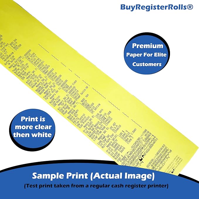 3 1/8 x 230 Yellow Thermal Paper Receipt Rolls fits all Clover POS Cash - Image 5