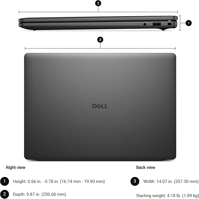 Dell 16" Touchscreen Laptop 2026, AMD Ryzen 7 170, 32GB DDR5, 1TB SSD | FHD+ Display, Portable Office Professionals, Fast Charge, Backlit KB, Windows 11 Home for Business, Black - Image 8