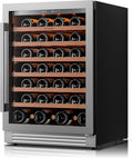 Ca'Lefort 24 Inch Wine Fridge, 61 Bottle Under Counter Wine Cooler | 40-65°F Touch Control, Dual-Pane Glass Door, Adjustable Shelves, 3 Color LED, Built-In or Under Counter for Home Bar Kitchen by CaLefort