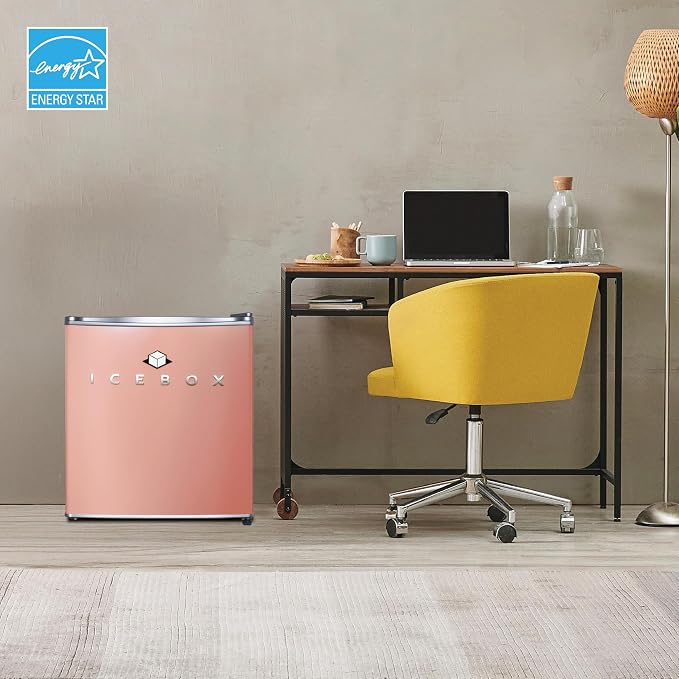 ICEBOX 1.7 Cu. Ft. Compact Refrigerator, ENERGY STAR Certified Small Refrigerator, Single Door Mini Fridge with Chiller Compartment, R600a Refrigerant, IBCR17BLS, Blush Red - Image 7