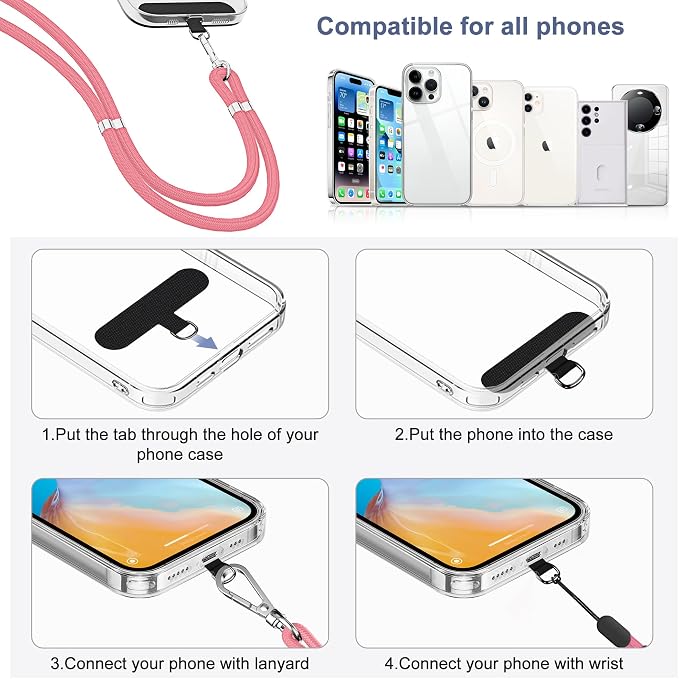 takyu 2 Pack Adjustable Cell Phone Lanyard & 2 Pack Phone Wrist Strap - Image 5