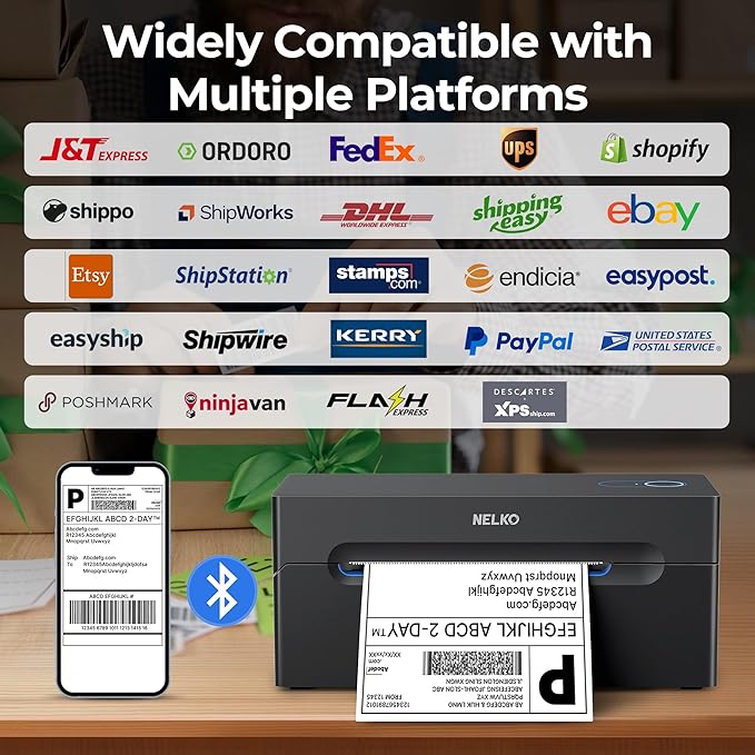 Nelko Bluetooth Thermal Shipping Label Printer, Wireless 4x6 Shipping Label - Image 5
