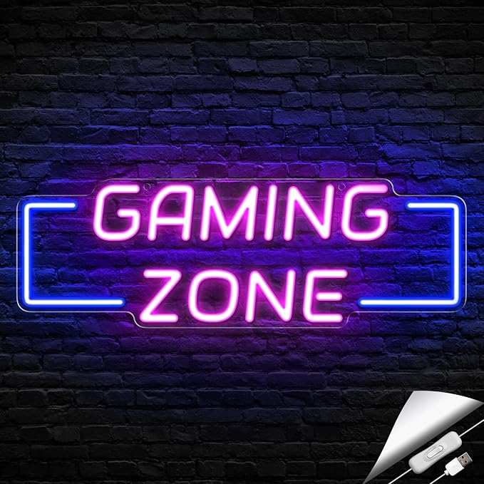 Kavaas Game Zone Neon Signs for Gaming Room Decor by Kavaas
