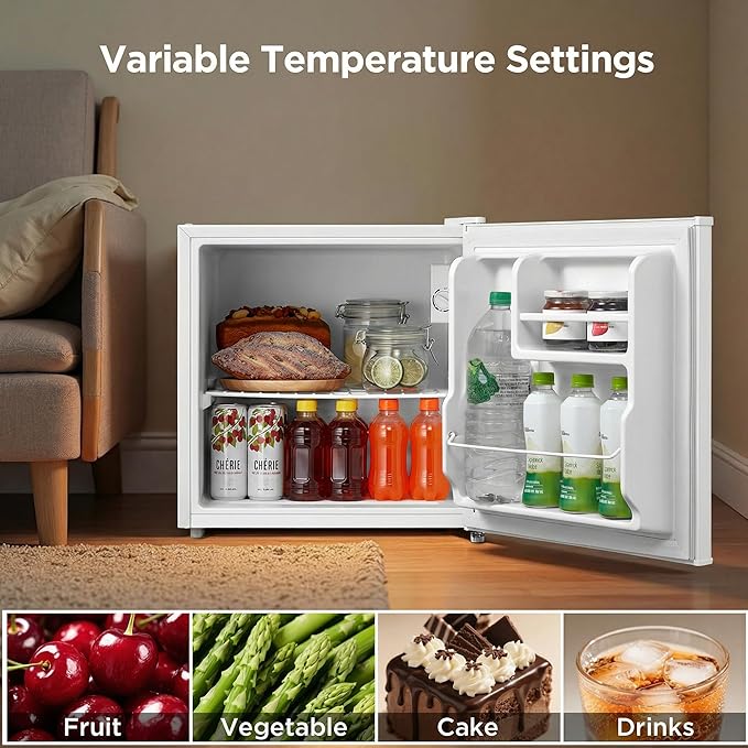 Midea 1.7 Cu.ft Mini Fridge, Energy Star Certified, Low Noise for Bedroom | Adjustable Thermostat, Reversible Door,Ideal for Dorm, Office,White - Image 3