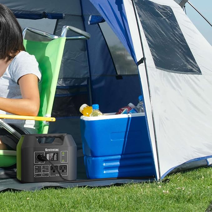EnginStar Solar Generator, 300W Portable Power Station, 296Wh Lithium Battery Backup w/Two 110V Pure Sine Wave AC Outlet for Camping Road Trip RV, 80000mAh Sufficient Power Supply for Blackout - Image 9