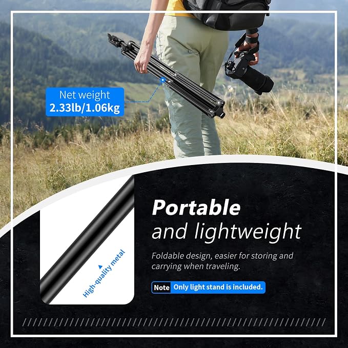 Neewer 6.23 Feet/190CM Aluminum Light Tripod Stands - Image 6