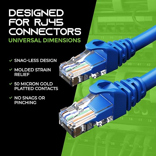 GEARit Cat 6 Ethernet Patch Cable 0.5 ft Blue - Image 6