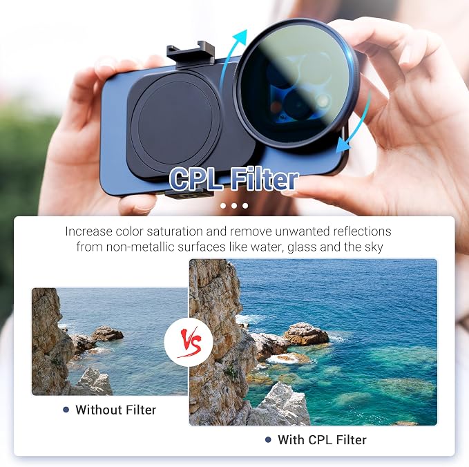 JJC 67mm CPL Filter for iPhone, Magnetic Circiular Polarizer Lens Filter - Image 4