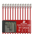 1 Foot Cat6 Patch Cables, Solid Pure Copper Patch Cord, Cat 6 Ethernet Cable by CatBose