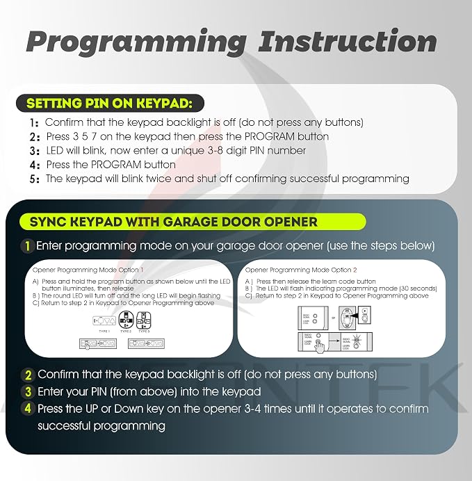 Avisontek GK-R G1T-BX for Genie Garage Door Opener Keypad Remote, Replacement - Image 9
