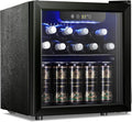 Antarctic Star 12 Bottle 48 Can Beverage Refrigerator Cooler - Mini Fridge Glass Door for Beer Soda Drinks or Wine,Freestanding Beverage Fridge for Home and Bar with Adjustable Shelving, 1.3 Cu. Ft. by AntarcticStar