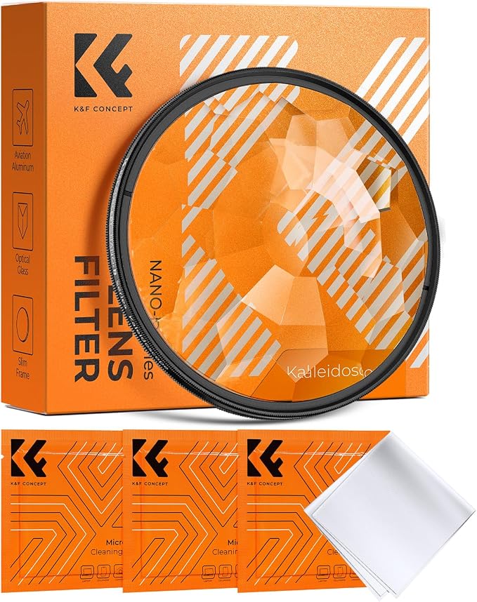 K&F CONCEPT 58mm Kaleidoscope Filter, Special Effects Filter Prism Crystal Glass by KFCONCEPT
