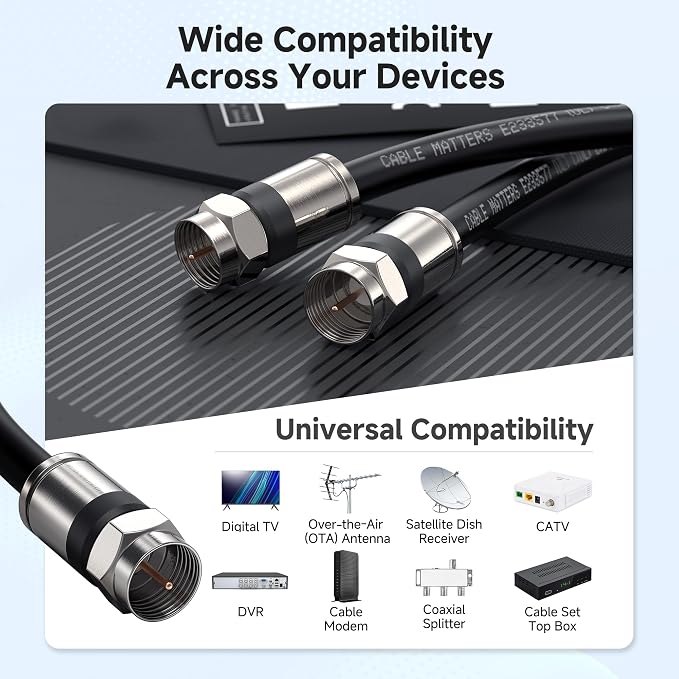 Cable Matters RG6 Coaxial Cable - 10ft - Image 5