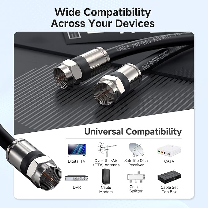 Cable Matters RG6 Coaxial Cable - 50ft - Image 5