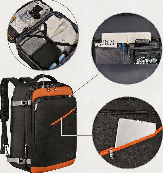 MATEIN Carry on Backpack for Airplanes, Expandable Travel Backpack Airline - Image 7