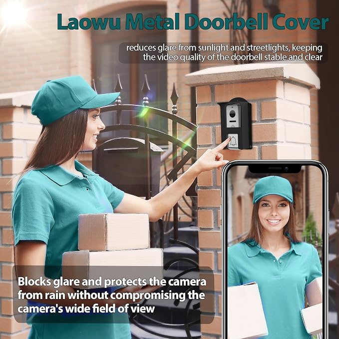 Metal Doorbell Cover Weatherproof, Doorbell Rain Cover, Anti Glare Doorbell - Image 5