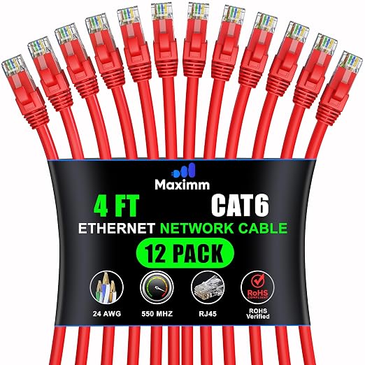 Maximm Cat 6 Ethernet Cable - 4 ft High-Speed LAN by MaximmCable