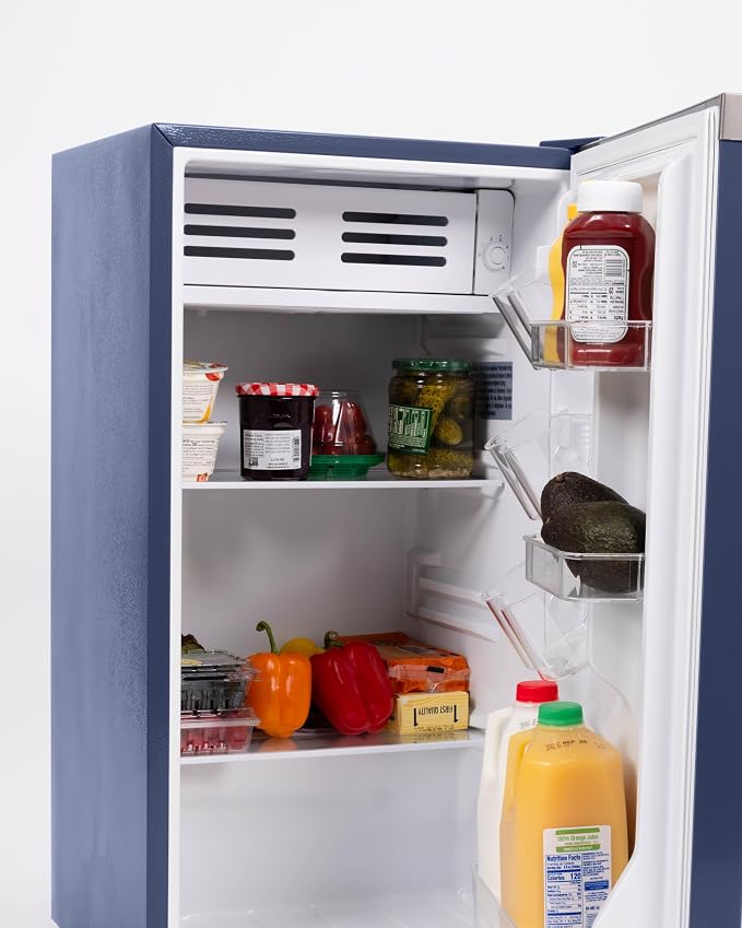 Frigidaire Mini Refrigerator, Compact Freezer Compartment, Adjustable Thermostat Control, Reversible Door, Contemporary Series, 3.2 cu ft, Blue - Image 6