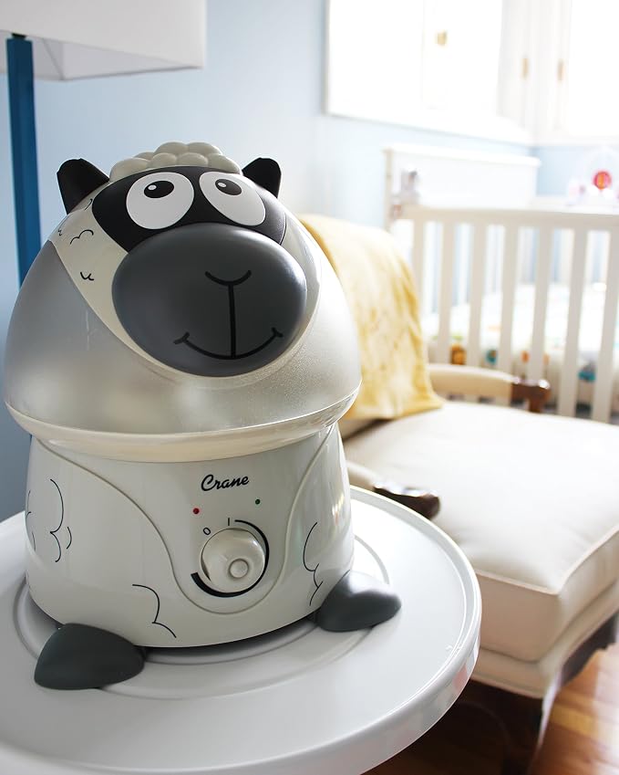 Crane Adorables Ultrasonic Humidifiers for Bedroom and Baby Nursery, 1 Gallon Cool Mist Air Humidifier for Large Room or Kid's Room, Humidifier Filters Optional, Sheep - Image 2