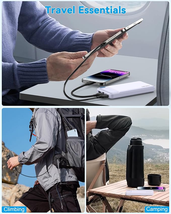 AsperX 2-Pack 10000mAh USB C Output Portable Charger Power Bank Fast Charging, Portable Phone Charger External Battery Pack for iPhone, Android, Google LG and Heated Vest - Image 6