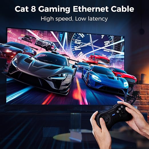 Cat 8 Ethernet Cable 25FT, High-Speed Braided Internet Cable Network Cord - Image 3