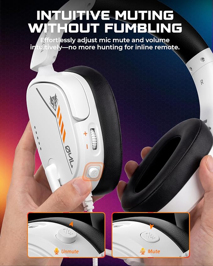 NUBWO HG04L Gaming Headset for PS5/PS4, Xbox Series X|S/Xbox One, Switch – 250g Lightweight, Clear Unidirectional Mic, Soft Memory Earmuffs, 3.5mm Jack for Gaming & Work - Image 4