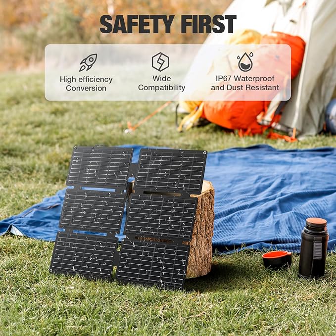 GRECELL Solar Generator with 40W Solar Panel Included,230Wh Portable Power Station 1.5hrs Fast Charging, (600W Surge) AC Outlets, LiFePO4 Battery Backup for Outdoor Camping, Trip, Power Outage - Image 6