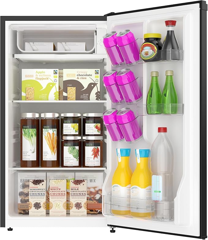 ARCTIC CHEF ACFR335, 3.2 Cu Ft Compact Design Mini Fridge with Freezer, Stainless, Black SS - Image 6
