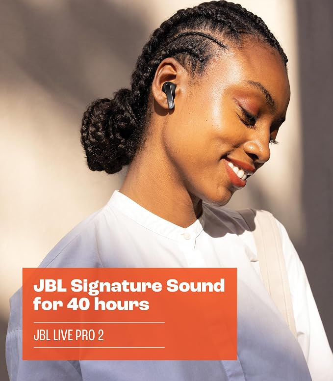 JBL Live Pro 2 TWS - Noise Cancelling Earbuds - Blue | JBL Signature Sound, True Adaptive Noise Cancelling with Smart Ambient, 40 1030 hours of playback with wireless charging - Image 6