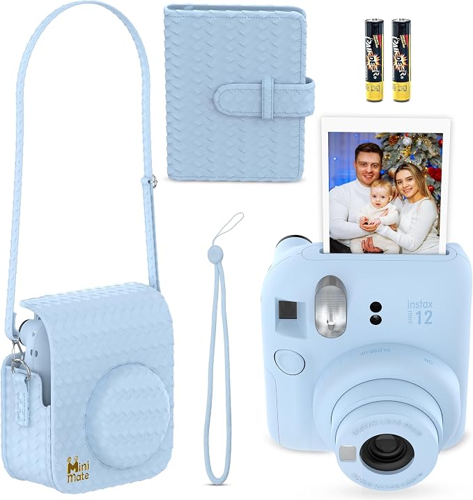 Fujifilm Instax Mini 12 Instant Camera Pastel Blue + Minimate Custom Designed - Image 2