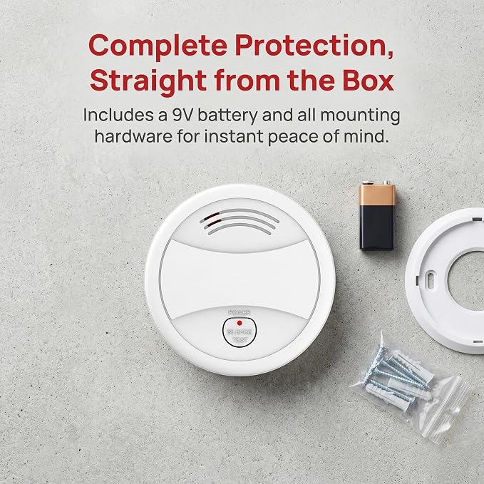 9 Pack Photoelectric Smoke Detector, 10-Year Battery Operated Fire Alarm - Image 3