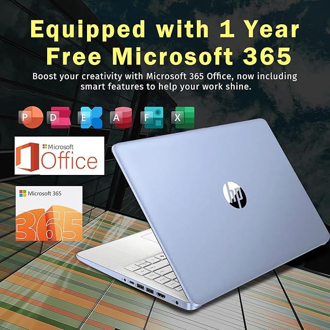 HP Stream 14" HD Student & Business Laptop, Intel Processor N150, 16GB RAM, 1.12TB Storage (128GB UFS + 1TB Docking Station), Intel Graphics, 1 Year Office 365, Wi-Fi 6, Win 11, Sky Blue - Image 6