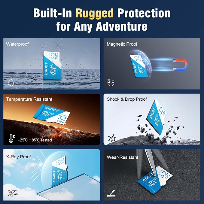 EAGET 2-Pack 32GB TF Memory Card Up to 100MB/s Read 30MB/s Write - Image 5