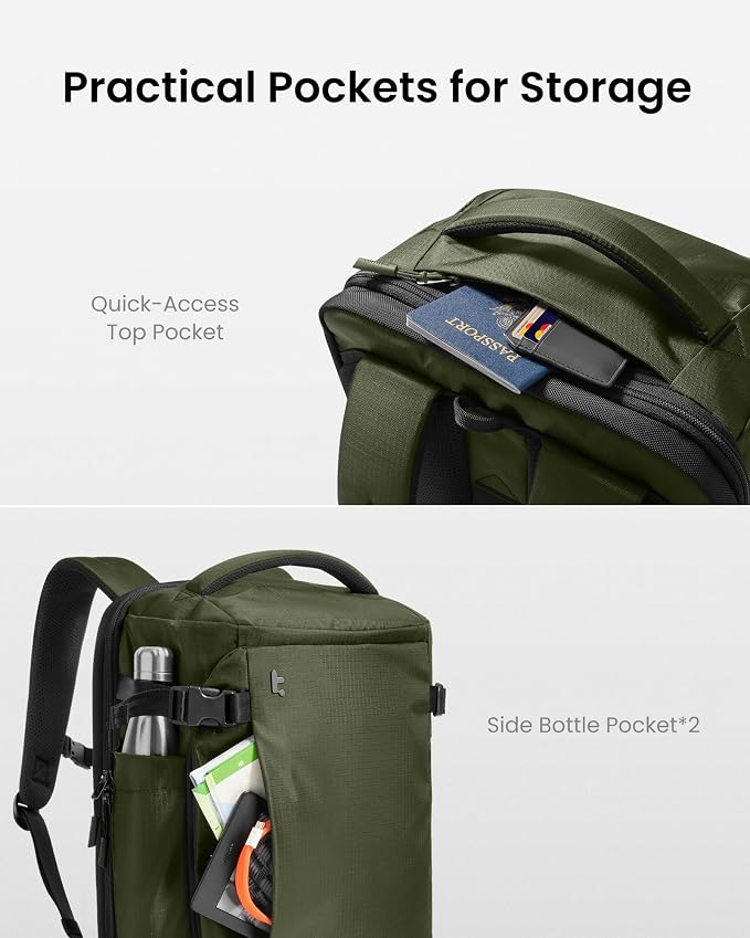 tomtoc Travel Backpack 40L, TSA Friendly Flight Approved Carry-on Luggage Hand - Image 7