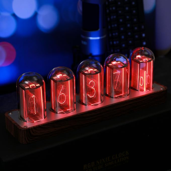 ClocTeck Nixie Tube Clock Walnut Digital Clock, Support Wi-Fi Time SYNC by ClocTeck