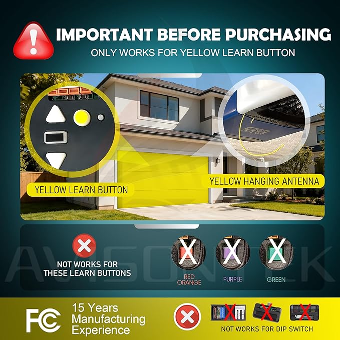 Avisontek 2-Pack for LiftMaster 891LM Garage Door Opener Remote - Image 2