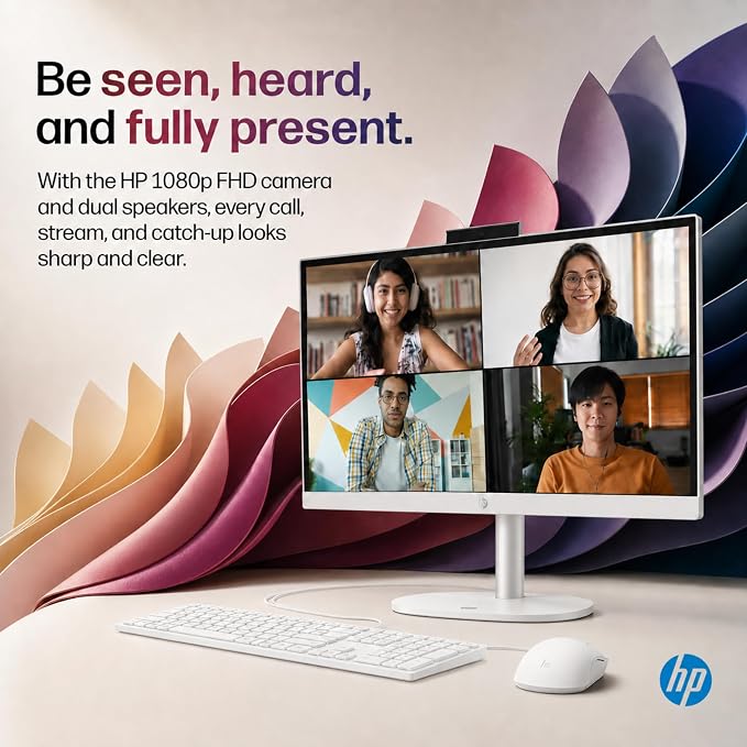 HP OmniStudio 24" Full HD All-in-OneDesktop Computer, 16GB DDR5 RAM, Intel Quad-Cores, 128GB SSD, WiFi6, Keyboard & Mouse, Windows 11 - Image 5