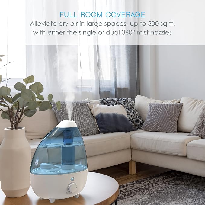Pure Enrichment MistAire XL Ultrasonic Cool Mist Humidifier - All Day Operation for Large Rooms, 1 Gallon Tank, Variable Mist Control, Automatic Shut-Off, Whisper Quiet, and Optional Night Light - Image 4