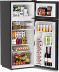 4.4 Cu.Ft Mini Fridge Freezer for Dorm/Office, 2-Door, Quiet | 4.4 cu ft mini fridge with separate freezer, quiet 38dB for sleep, 7-level thermostat, adj shelves, for dorm/office/kitchen. by Manastin