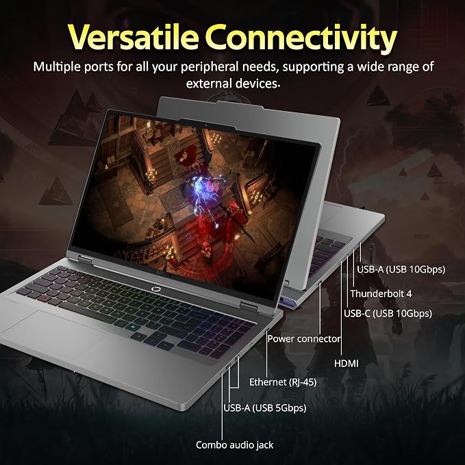 Lenovo Legion 5 16" WQXGA 240Hz Gaming Laptop, Intel Ultra 9 275HX, NVIDIA GeForce RTX 5060, 16GB DDR5, 2TB Storage (1TB SSD+1TB Docking Station Set), 24-Zone RGB Backlit Keyboard, Win 11 Pro, Gray - Image 9