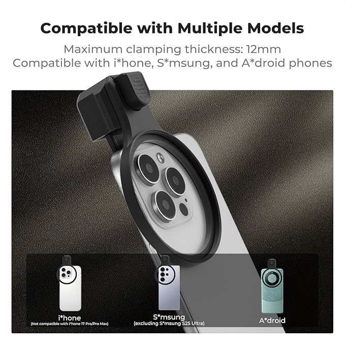 K&F CONCEPT 67mm Press-on Phone Lens Filter Adapter, Compatible - Image 5
