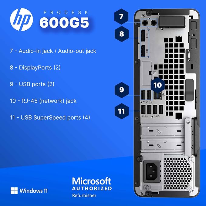 HP ProDesk 600 G5 Desktop Computer | Intel Core i5 9th Gen | 16GB DDR4 RAM | 500GB SSD | Windows 11 Pro | WiFi + Bluetooth | RGB Keyboard & Mouse | Home & Office PC (Renewed) - Image 5