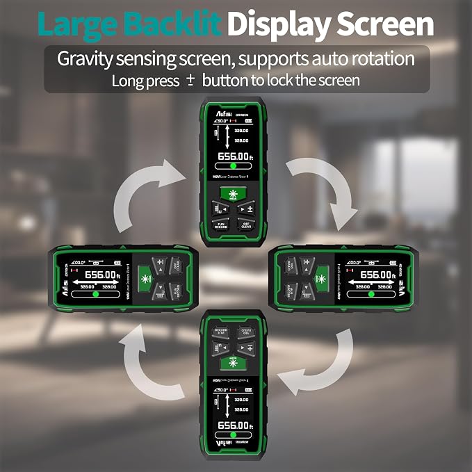Dual Laser Measuring Tool, 656FT Rechargeable Laser Distance Meter 6 Units - Image 5