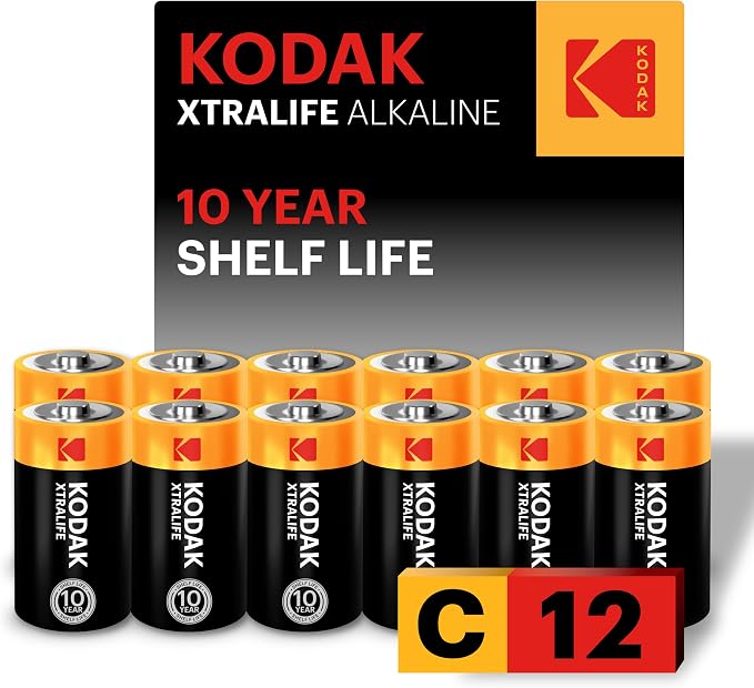 KODAK C Alkaline Batteries C Cell High-Performance Bulk 1.5 Volt Battery Pack by Kodak