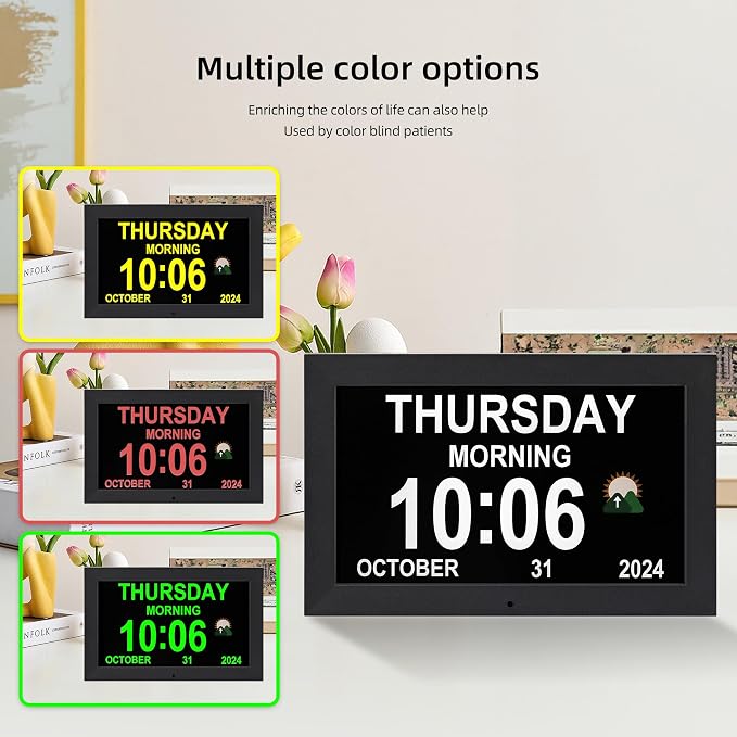 Large digital clock with time, Dementia clock with day and date - Image 3
