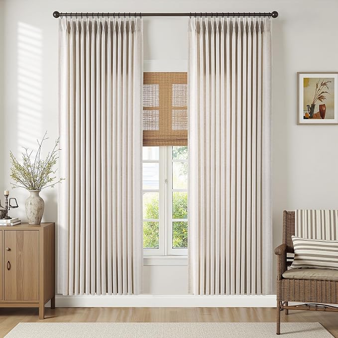 Memory Trained Pinch Pleated Curtains 80 Inches Long, Viral Linen Pinch Pleat - Image 2