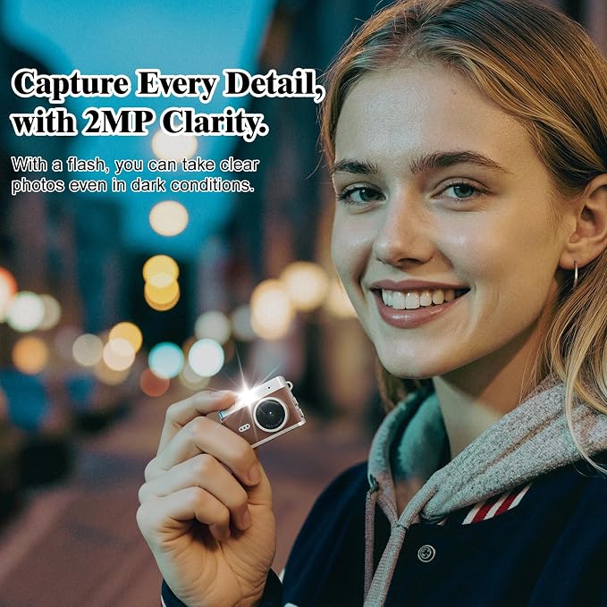 Mini Keychain Digital Camera 1080P, Ultra-Portable Small Retro Camera 32GB Card - Image 7