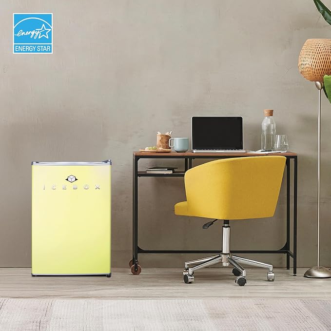 ICEBOX 2.5 Cu. Ft. Compact Refrigerator, ENERGY STAR Certified Small Refrigerator, Single Door Mini Fridge with Chiller Compartment, R600a Refrigerant, IBCR25SUN, Sun Yellow - Image 7