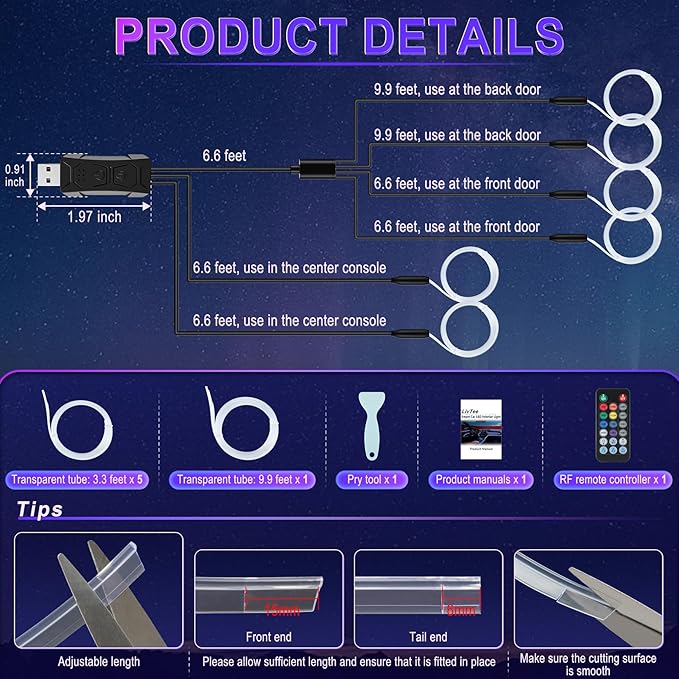 LivTee Smart Car LED Interior Lights - Image 3
